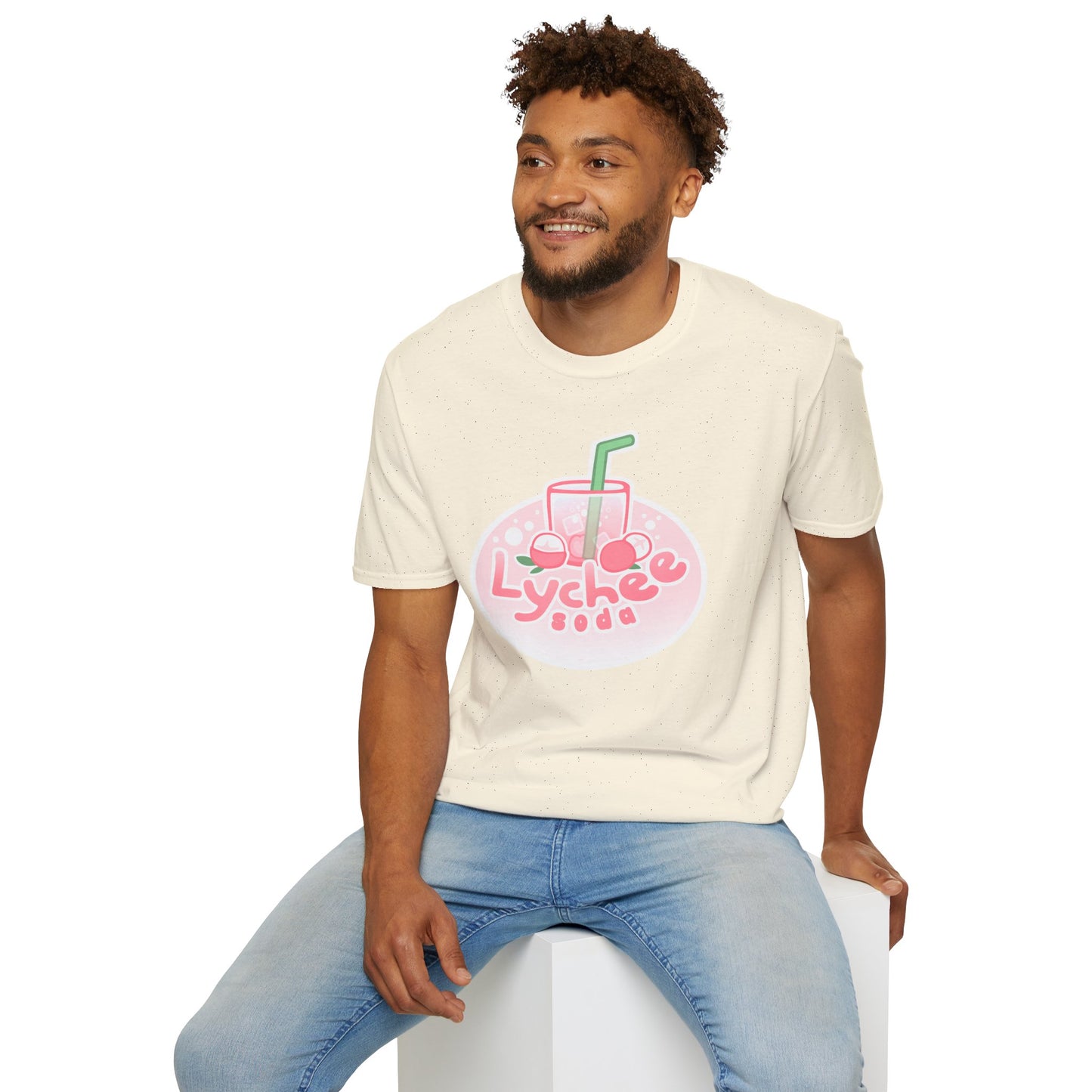 Lychee Soda T-Shirt — Cute Pink Beverage Graphic Tee