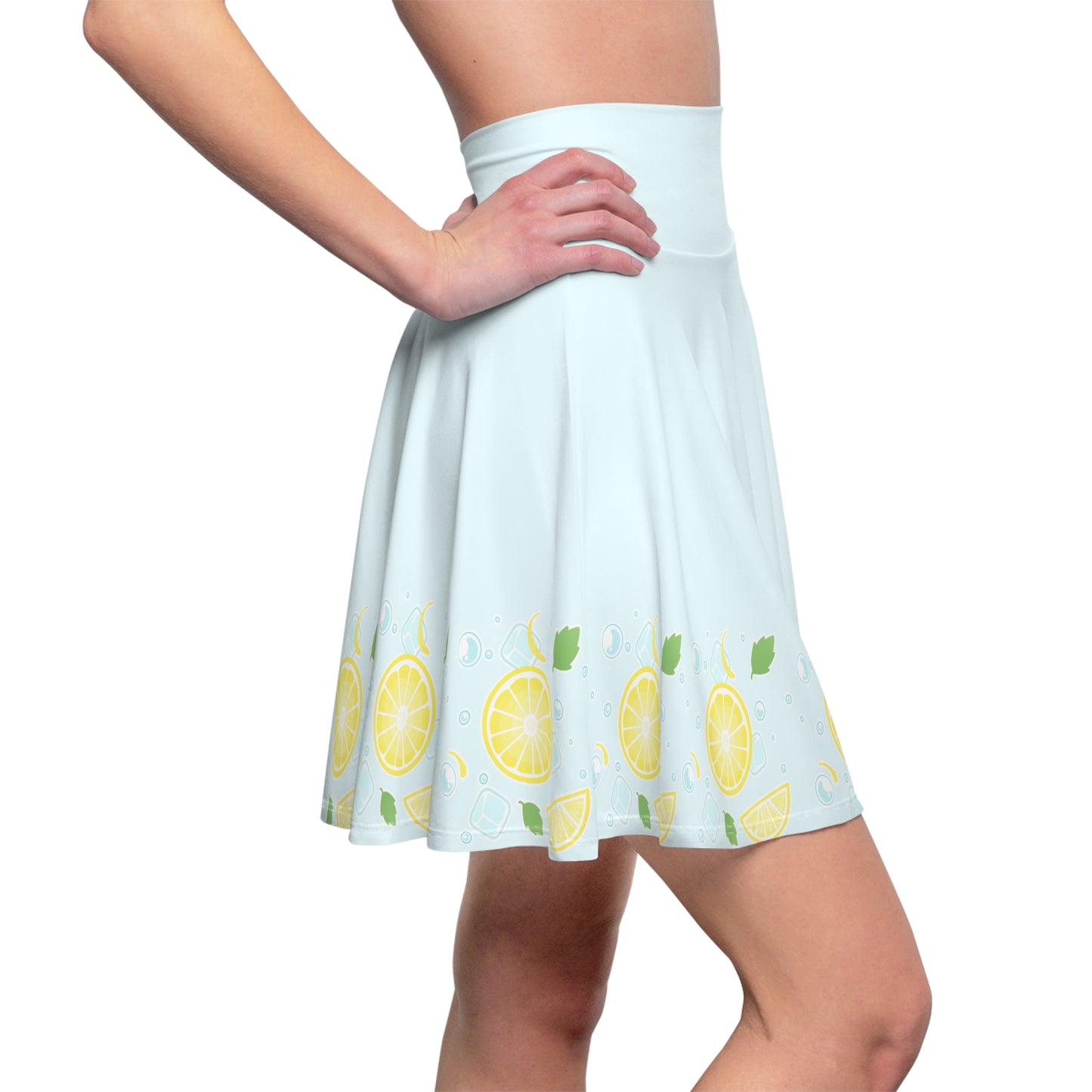 Lemon Seltzer Skater Skirt — Floral Citrus Print