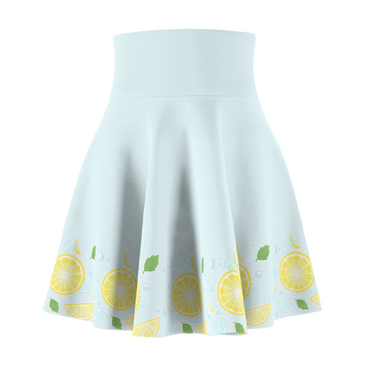 Lemon Seltzer Skater Skirt — Floral Citrus Print