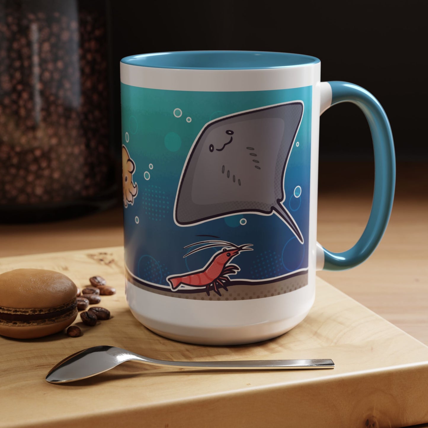 Ocean Friends Coffee Mug – Cute Marine Life Sea Creatures 11/15oz Accent Mug