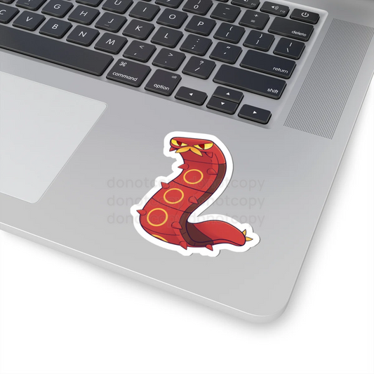 Watermarked - Sizzlipede Sticker — Cute Fire Centipede Pocket Monster Kiss-Cut Decal