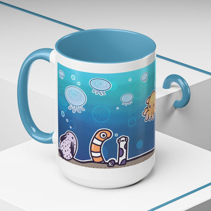 Ocean Friends Coffee Mug – Cute Marine Life Sea Creatures 11/15oz Accent Mug