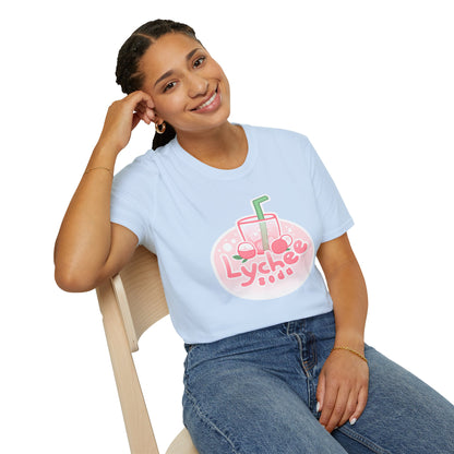 Lychee Soda T-Shirt — Cute Pink Beverage Graphic Tee