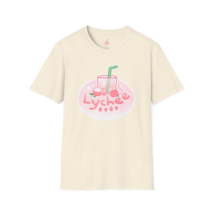 Lychee Soda T-Shirt — Cute Pink Beverage Graphic Tee