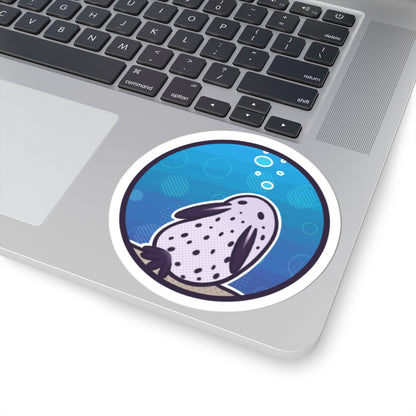 Sea Bunny Round Kiss-Cut Sticker — Cute Underwater Marine Life Ocean Creature Decal