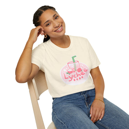 Lychee Soda T-Shirt — Cute Pink Beverage Graphic Tee