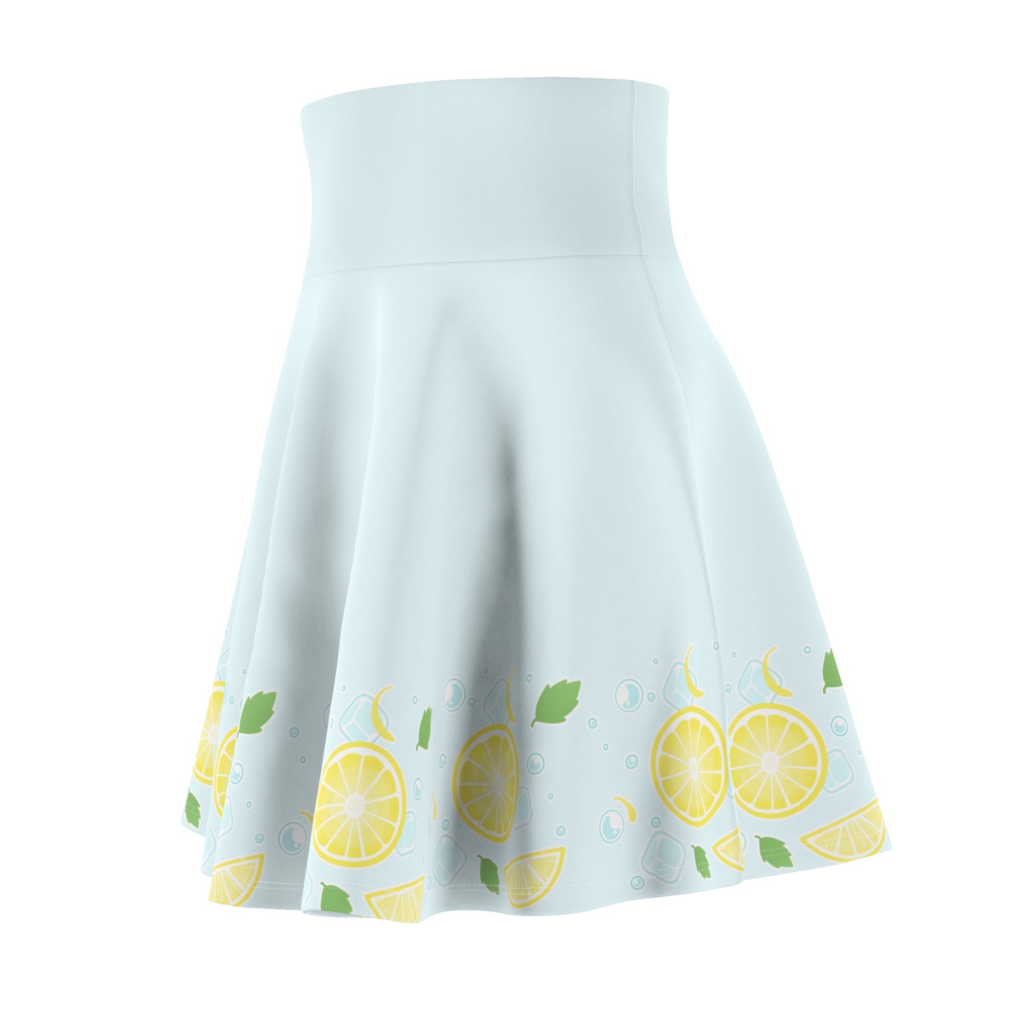 Lemon Seltzer Skater Skirt — Floral Citrus Print