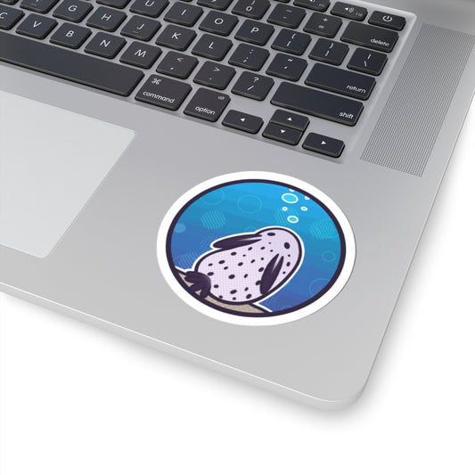 Sea Bunny Round Kiss-Cut Sticker — Cute Underwater Marine Life Ocean Creature Decal