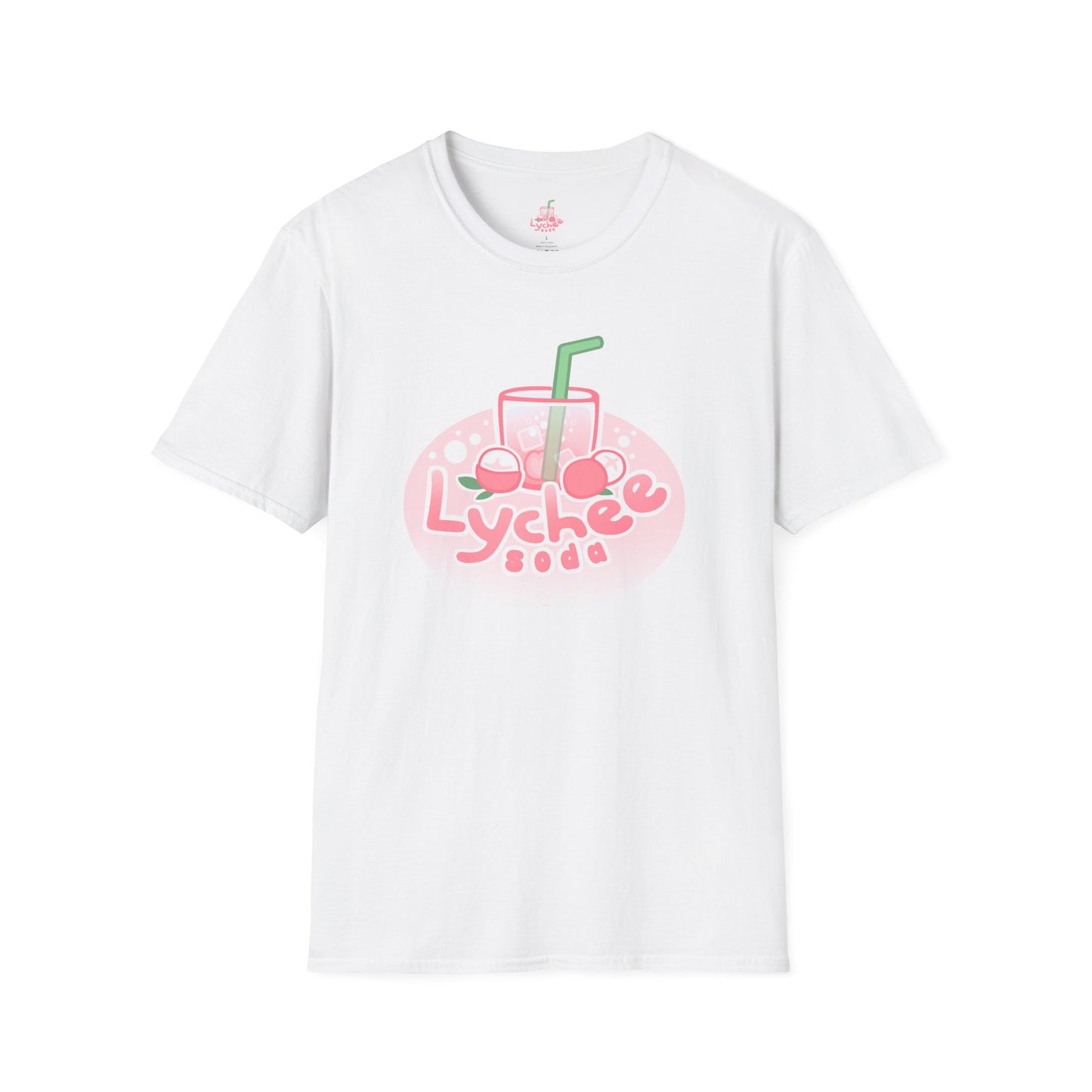 Lychee Soda T-Shirt — Cute Pink Beverage Graphic Tee