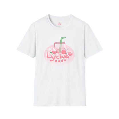 Lychee Soda T-Shirt — Cute Pink Beverage Graphic Tee