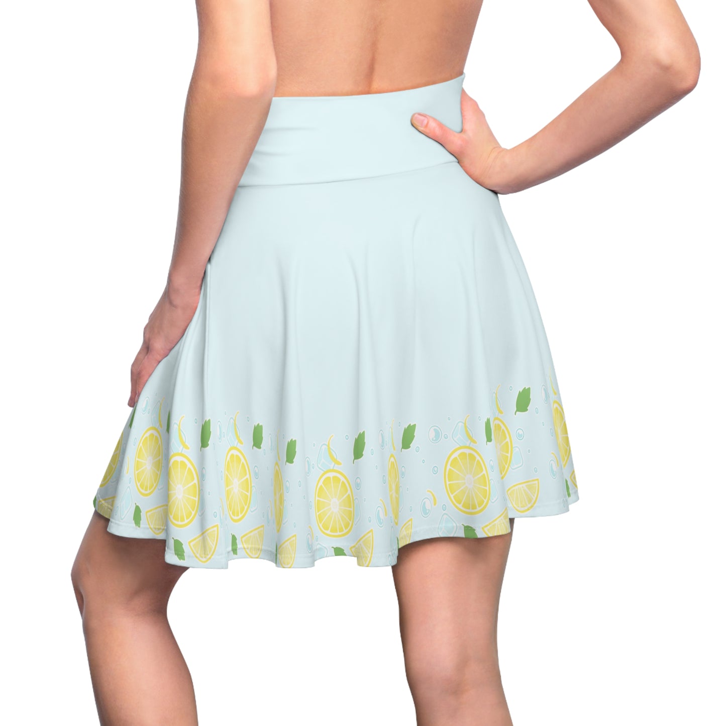Lemon Seltzer Skater Skirt — Floral Citrus Print