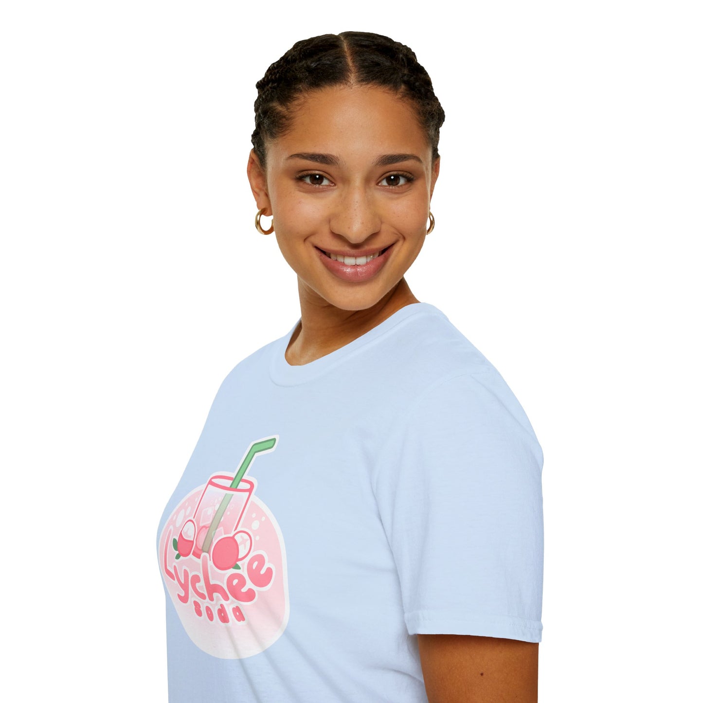 Lychee Soda T-Shirt — Cute Pink Beverage Graphic Tee