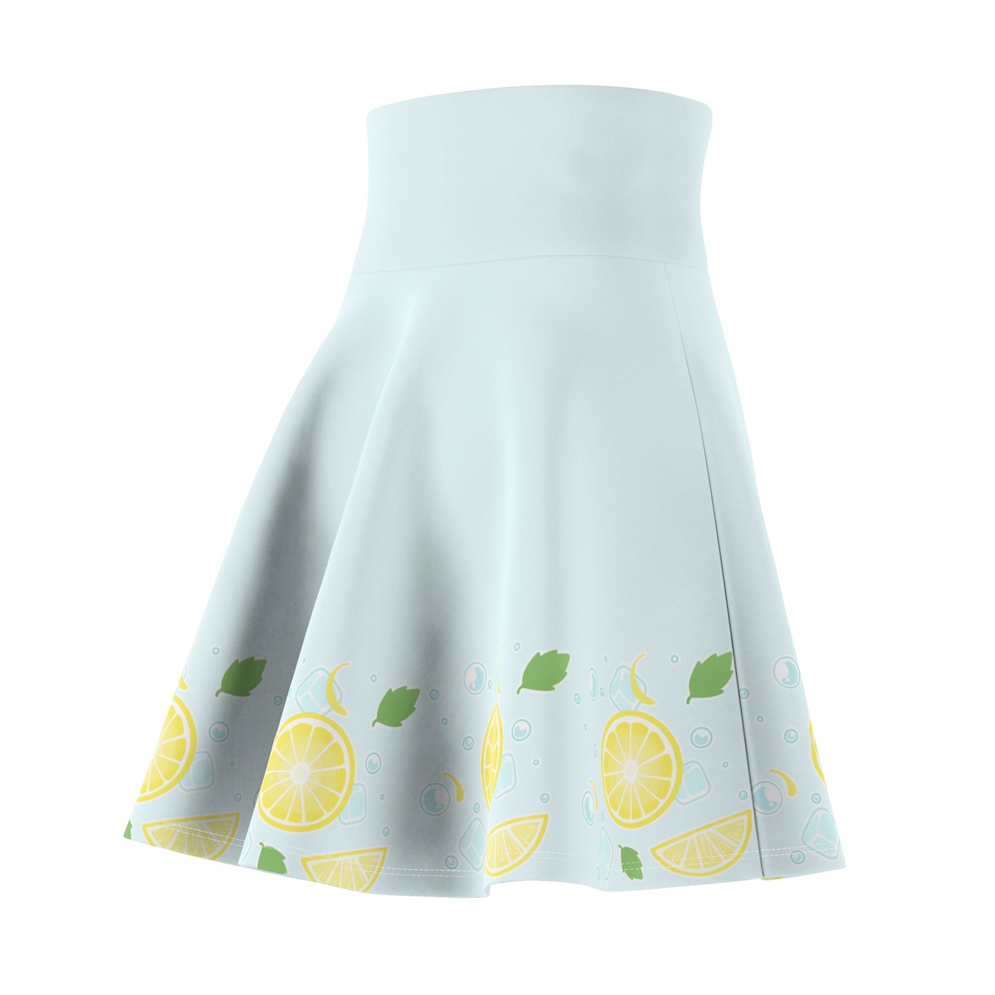 Lemon Seltzer Skater Skirt — Floral Citrus Print