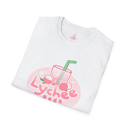 Lychee Soda T-Shirt — Cute Pink Beverage Graphic Tee