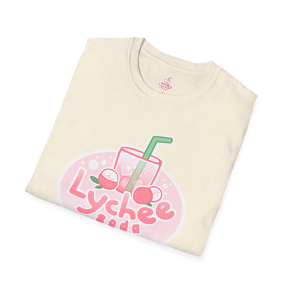 Lychee Soda T-Shirt — Cute Pink Beverage Graphic Tee