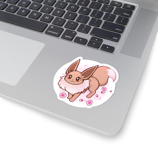 Evolution イーブイ Pocket Monster Floral Sticker — Cute Anime Fox Vinyl Decal