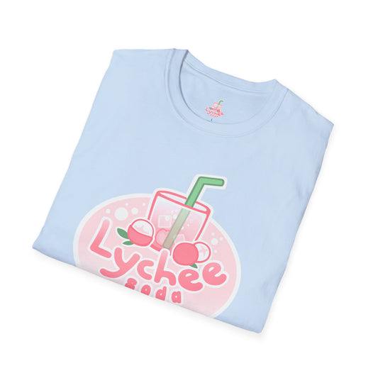 Lychee Soda T-Shirt — Cute Pink Beverage Graphic Tee