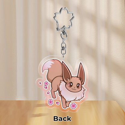 Evolution イーブイ Pocket Monster Floral Acrylic Keychain