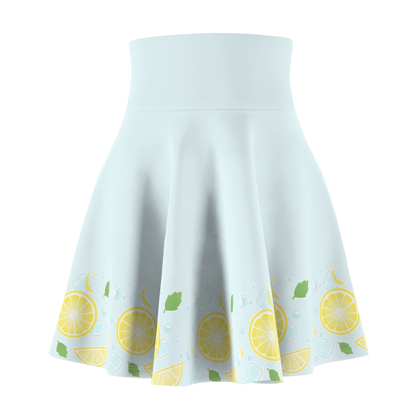 Lemon Seltzer Skater Skirt — Floral Citrus Print