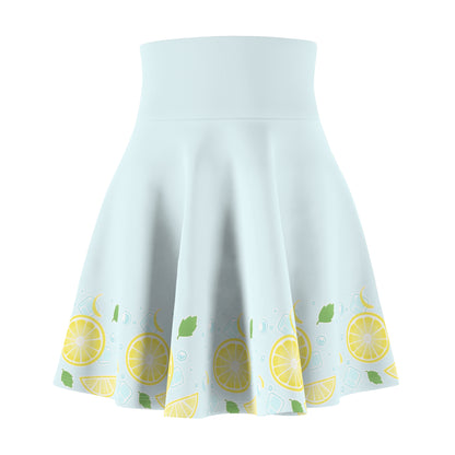 Lemon Seltzer Skater Skirt — Floral Citrus Print