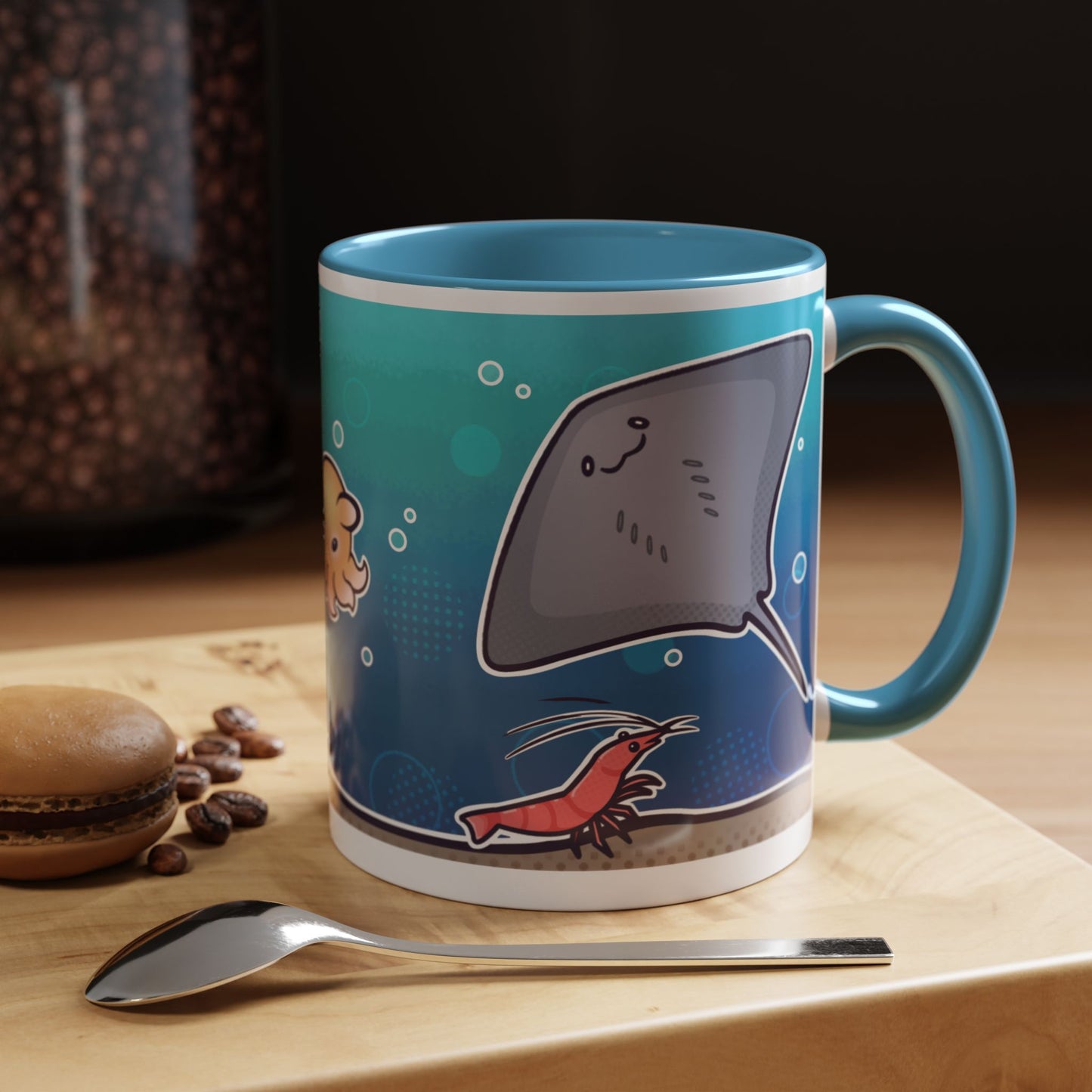 Ocean Friends Coffee Mug – Cute Marine Life Sea Creatures 11/15oz Accent Mug