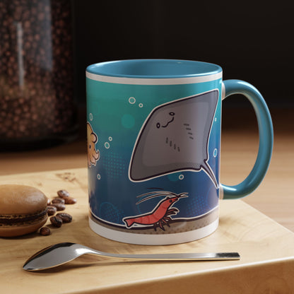 Ocean Friends Coffee Mug – Cute Marine Life Sea Creatures 11/15oz Accent Mug
