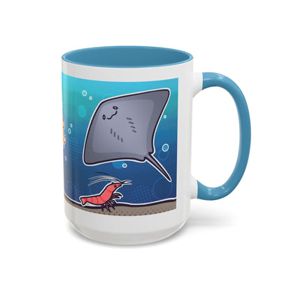 Ocean Friends Coffee Mug – Cute Marine Life Sea Creatures 11/15oz Accent Mug