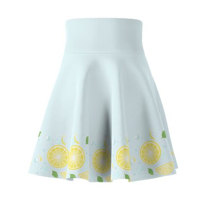 Lemon Seltzer Skater Skirt — Floral Citrus Print