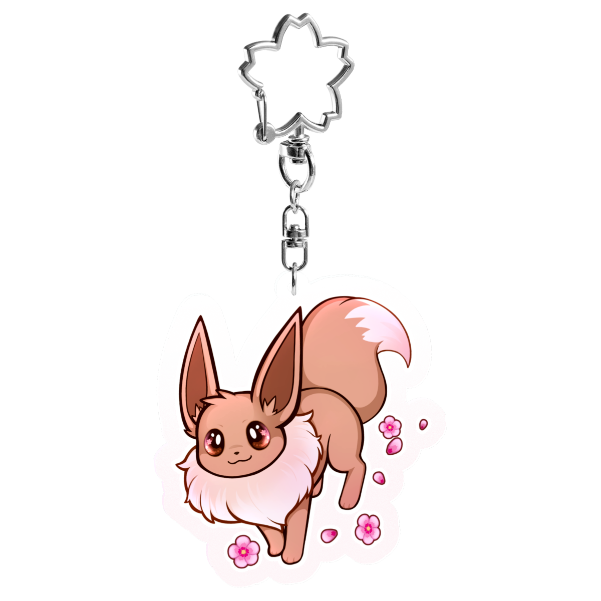 Evolution イーブイ Pocket Monster Floral Acrylic Keychain