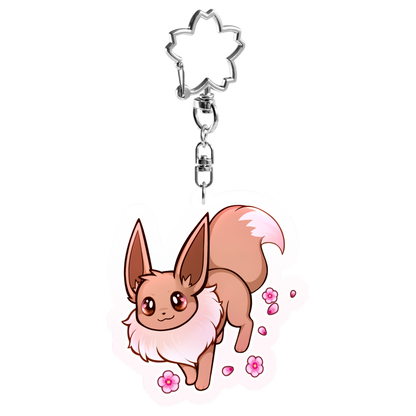Evolution イーブイ Pocket Monster Floral Acrylic Keychain