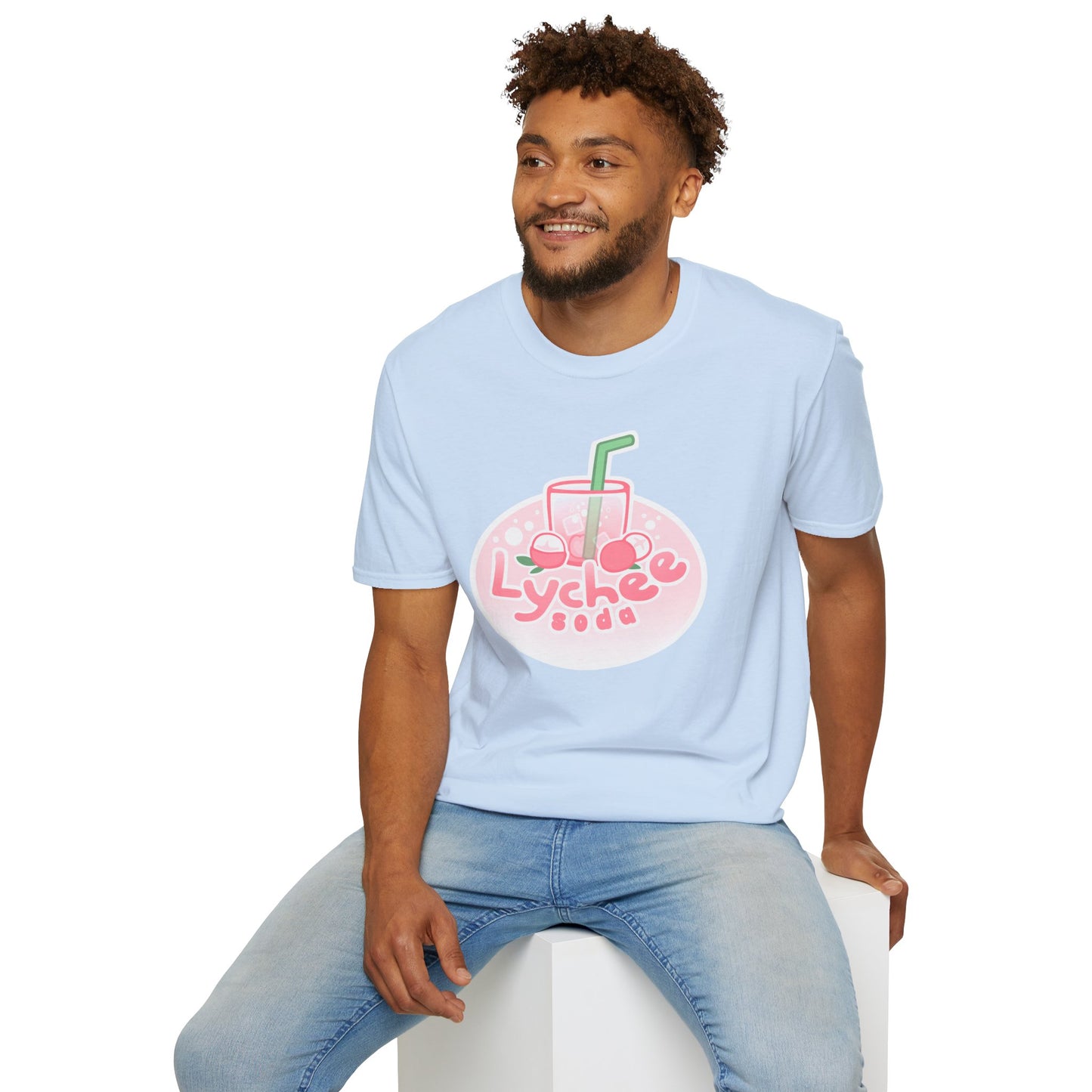 Lychee Soda T-Shirt — Cute Pink Beverage Graphic Tee