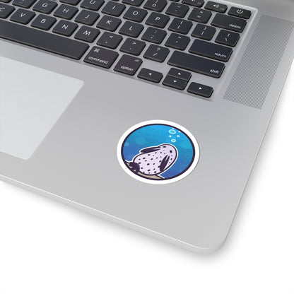 Sea Bunny Round Kiss-Cut Sticker — Cute Underwater Marine Life Ocean Creature Decal