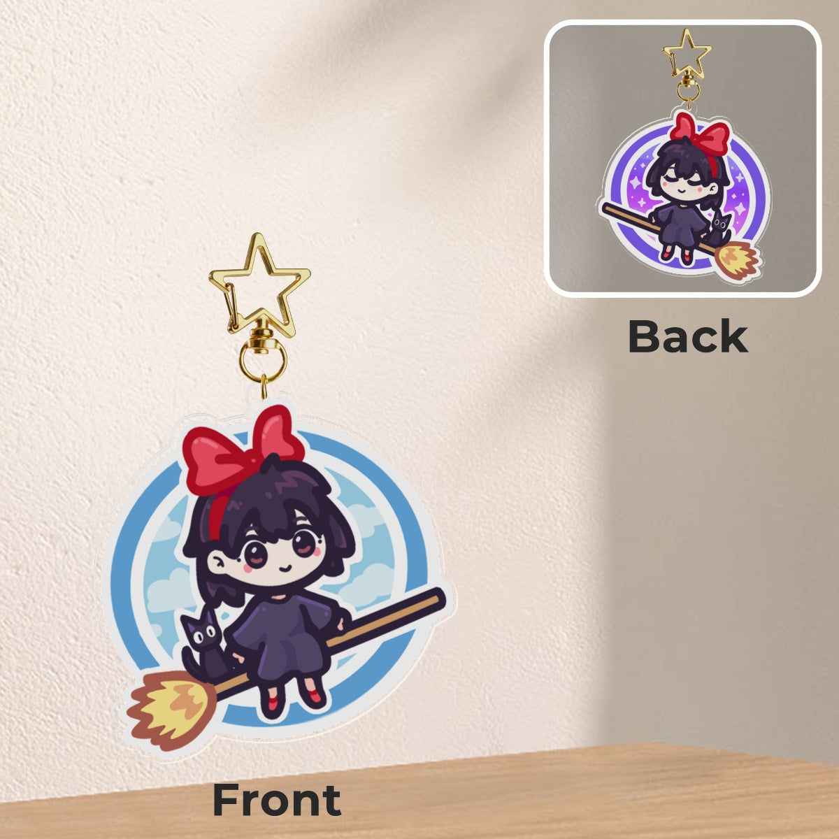 Double-Sided Kiki & Jiji Keychain