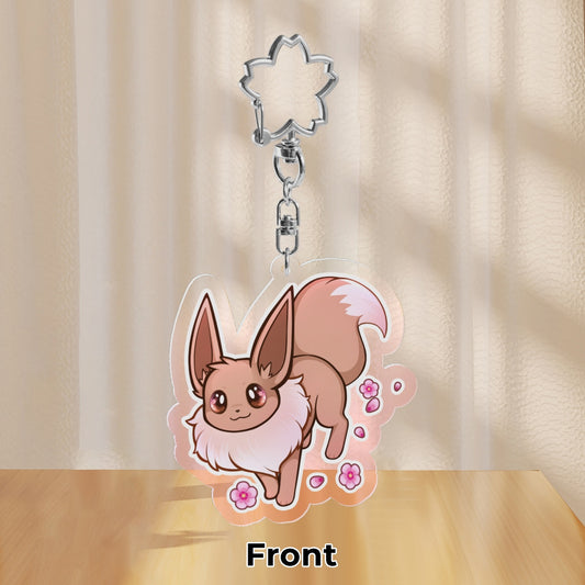 Evolution イーブイ Pocket Monster Floral Acrylic Keychain