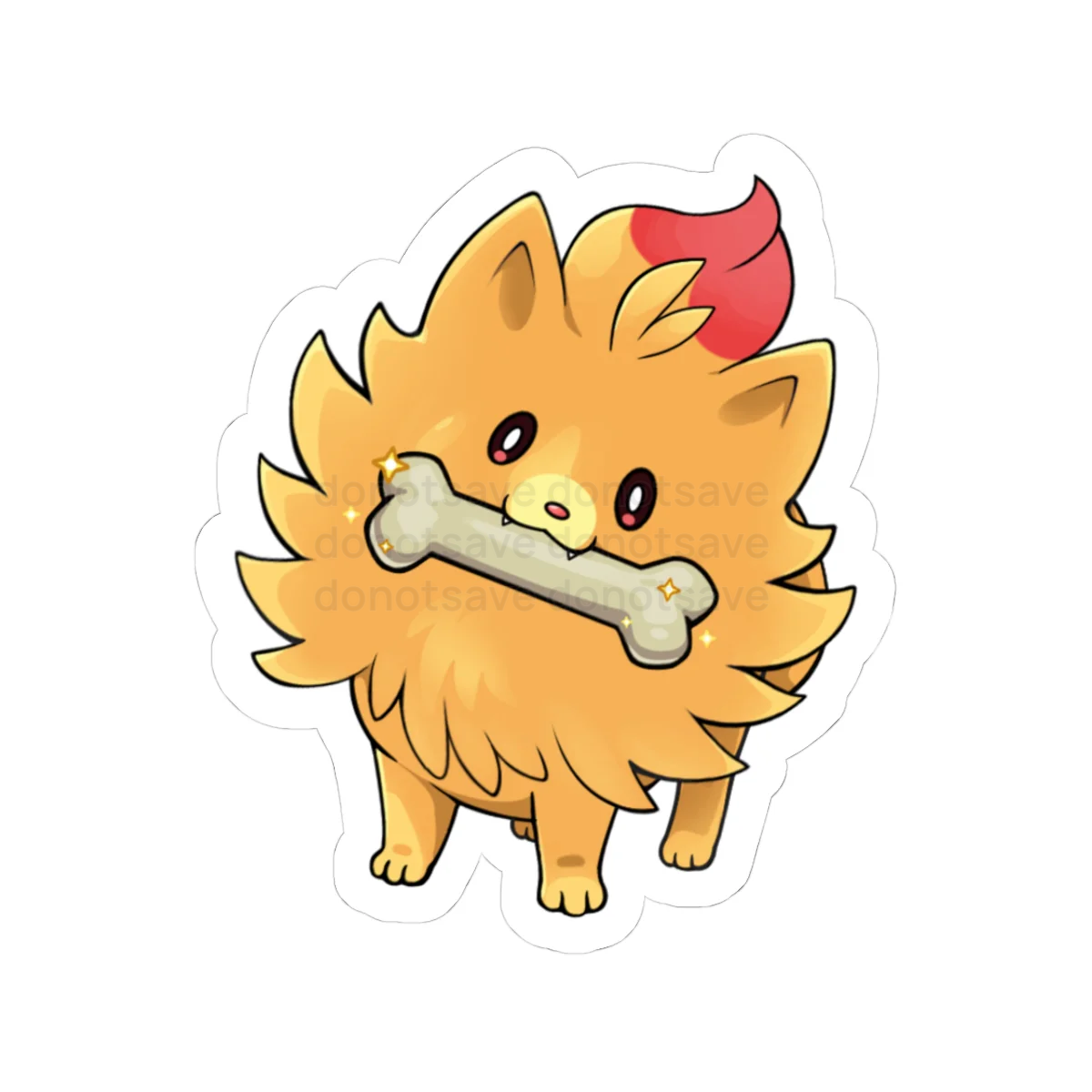 Watermarked - Pombon Cute Yellow Pocket Monster Dog Sticker