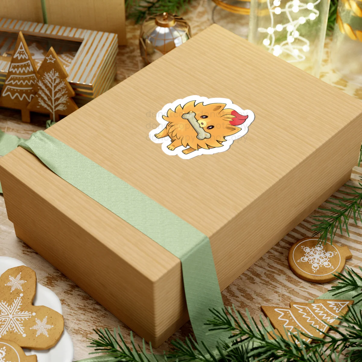 Watermarked - Pombon Cute Yellow Pocket Monster Dog Sticker