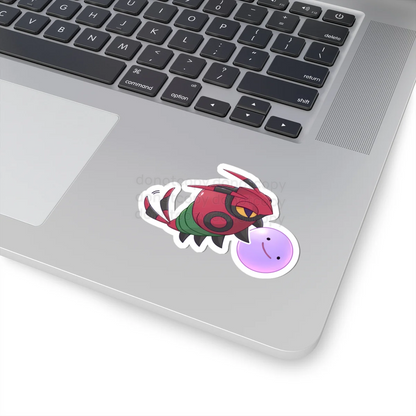 Watermarked - Venipede Playful Bug Sticker — Pocket Monster with Ball Kiss-Cut Decal