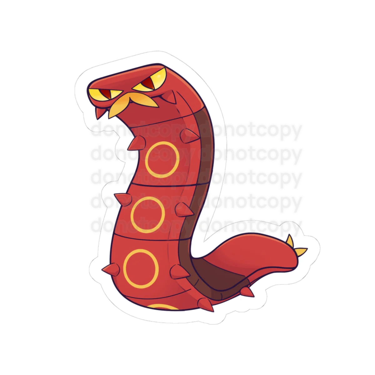Watermarked - Sizzlipede Sticker — Cute Fire Centipede Pocket Monster Kiss-Cut Decal
